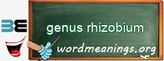 WordMeaning blackboard for genus rhizobium